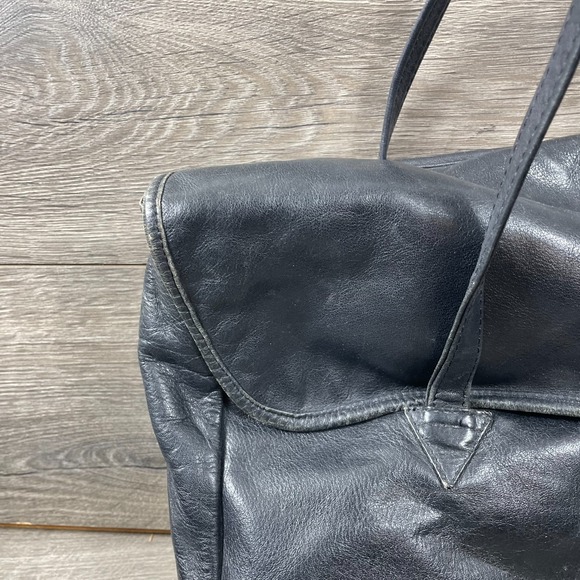 VTG Libaire California Bag Black Soft Leather Cross Body Flap Satchel Brief Case - Picture 3 of 16